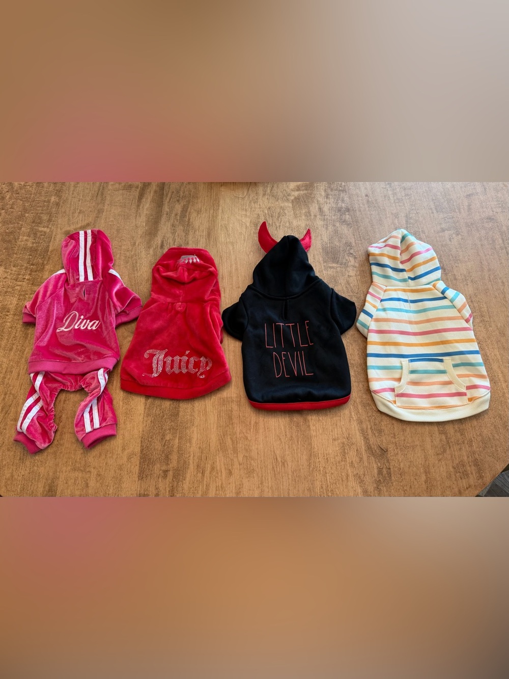 Dog Outfits XS/S -tracksuit and 3 hoodies